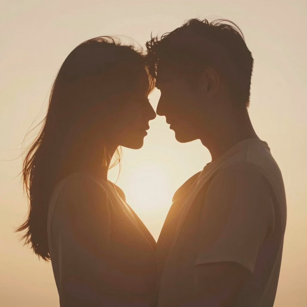 Deux silhouettes dans une étreinte chaleureuse symbolisant la connexion émotionnelle et l'amour entre femmes