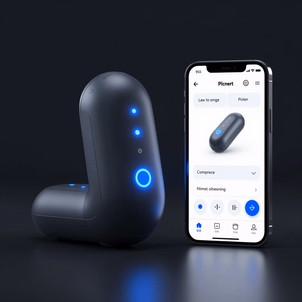 Sextoy connecté intelligent avec application smartphone : contrôle Bluetooth et interface moderne