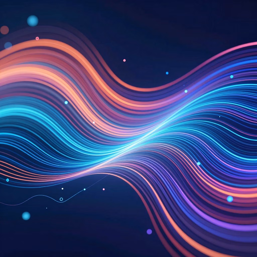 Processus de génération d'images par intelligence artificielle avec flux de patterns générateurs et gradients de couleurs