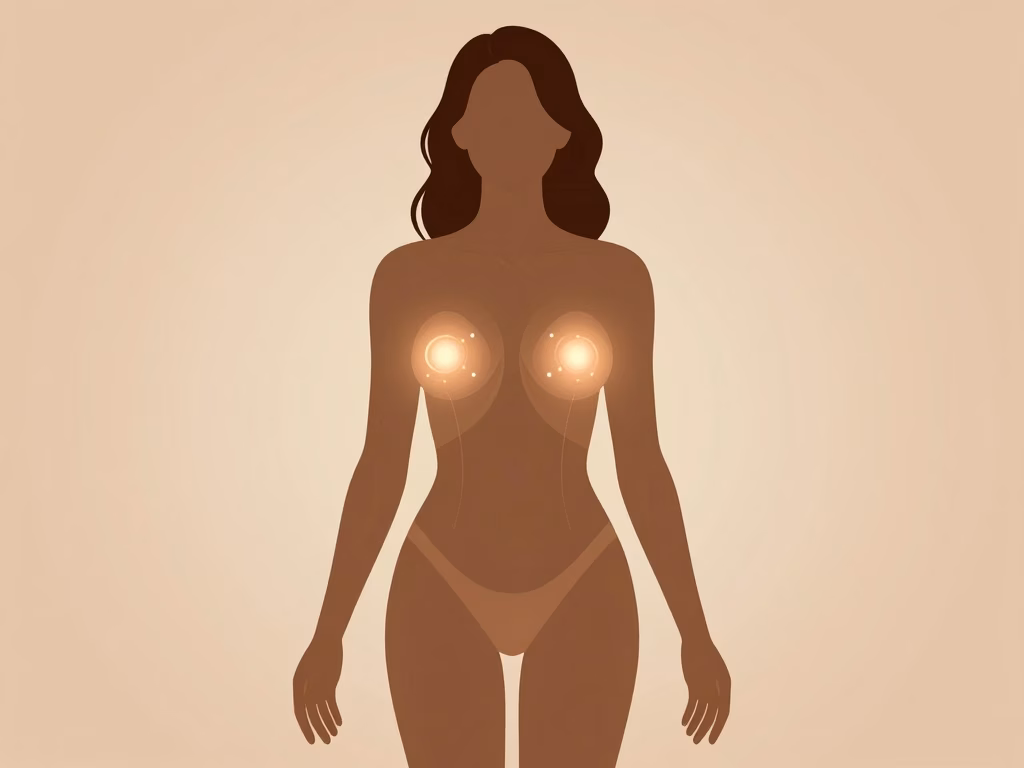 Illustration artistique de la cartographie des zones érogènes sur une silhouette humaine avec points lumineux
